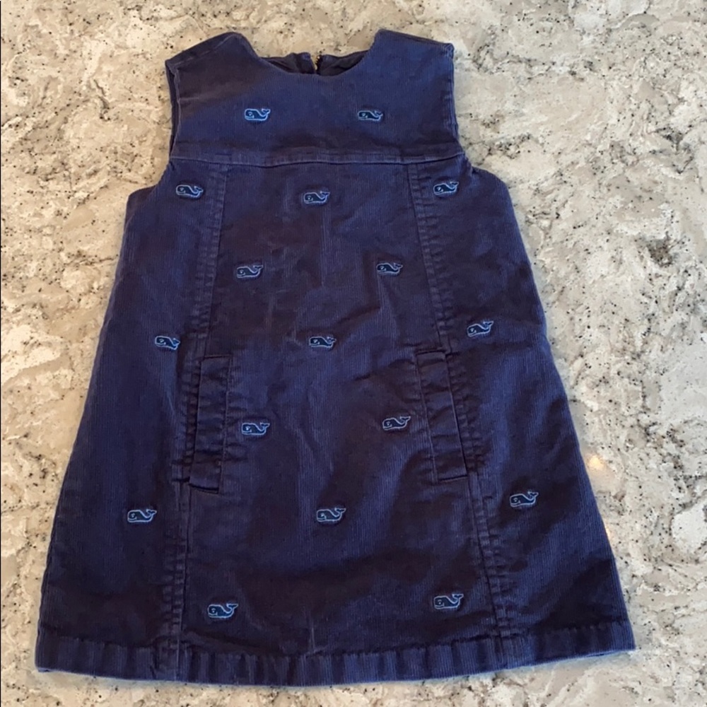 Vineyard Vines Dark Blue Whale Embroidered Dress